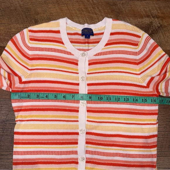 Pendelton Button Down Striped Cardigan Size Medium - Picture 6 of 10